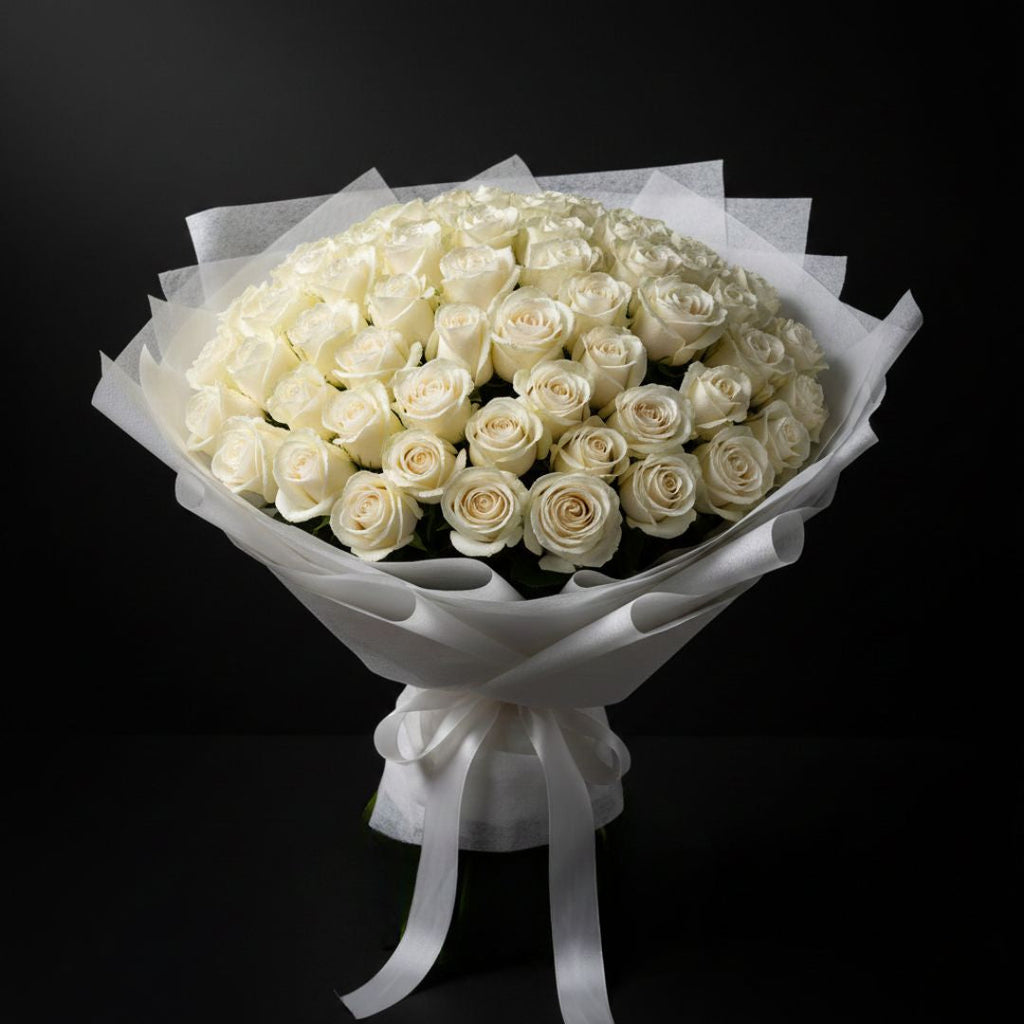 Classic White Elegance - 101 White Roses