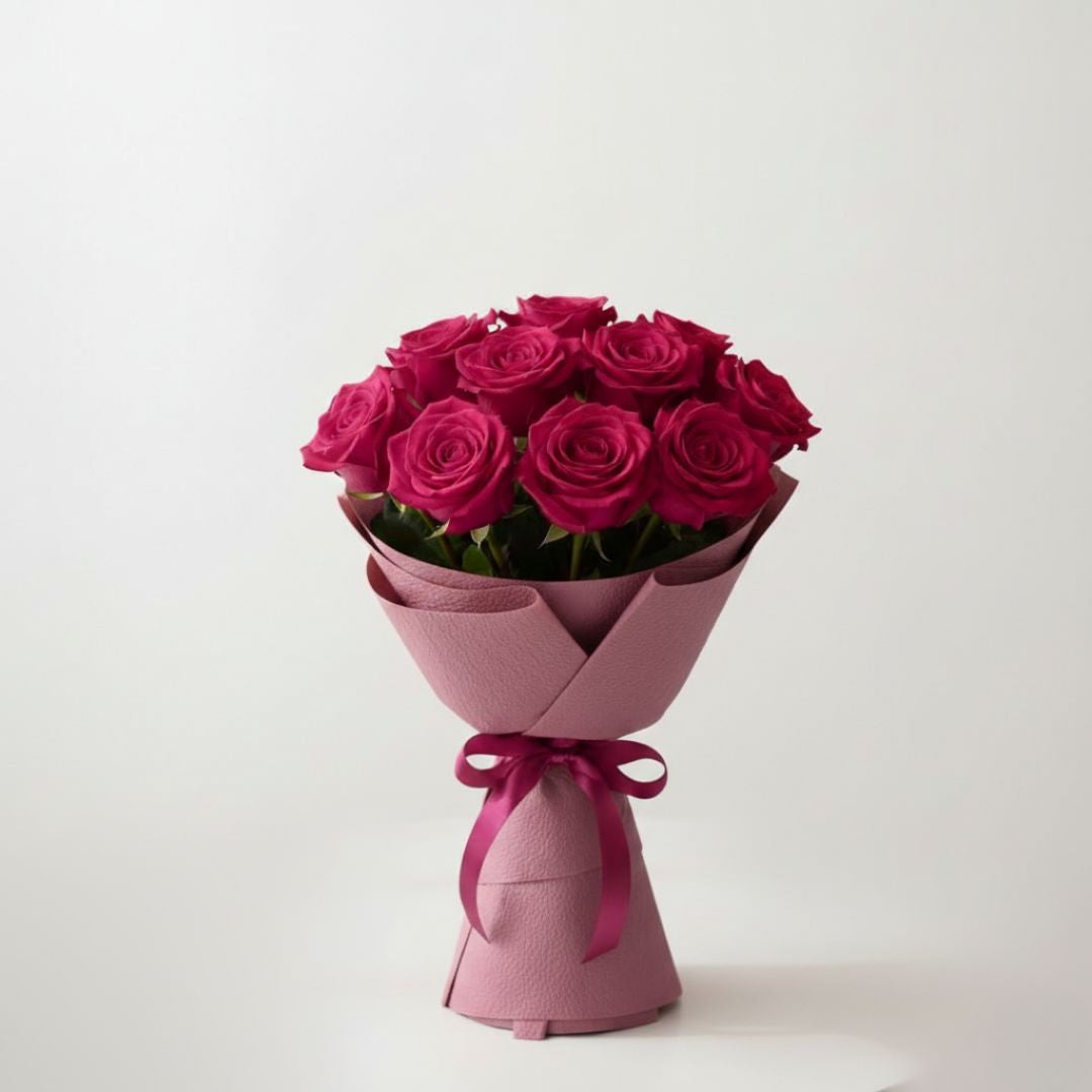 Rosy Gratitude with 11 Pink Roses