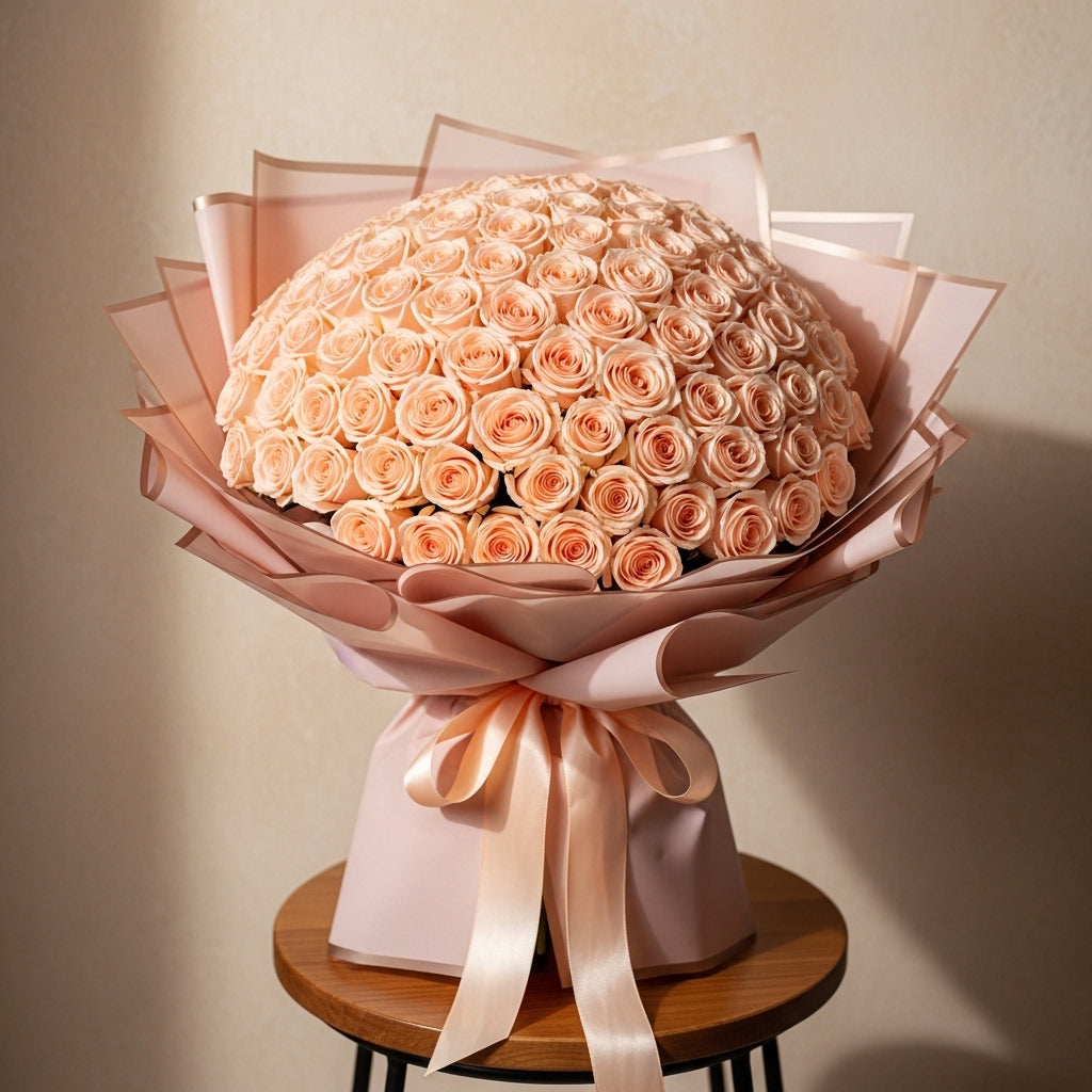 Celebration in Peach-151 Peach Roses