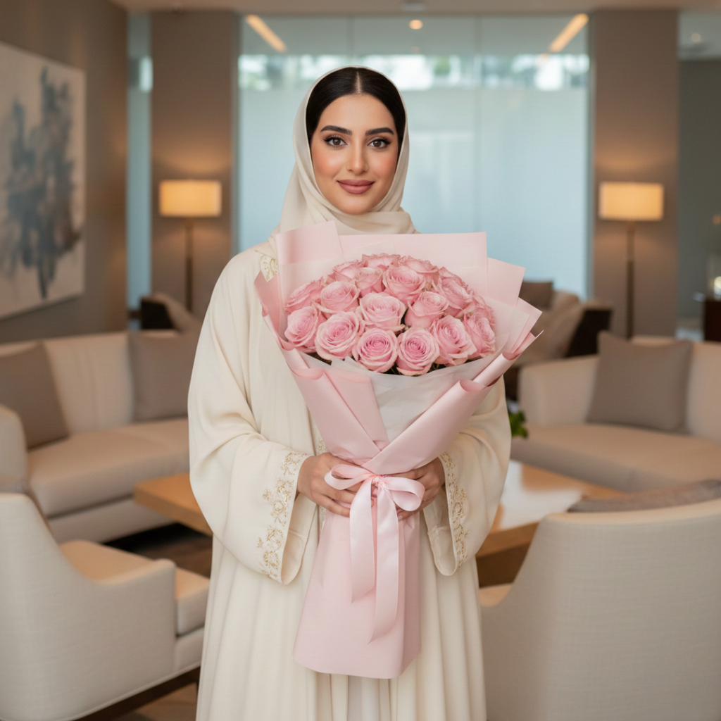 Blushing Love-21 Light Pink Roses