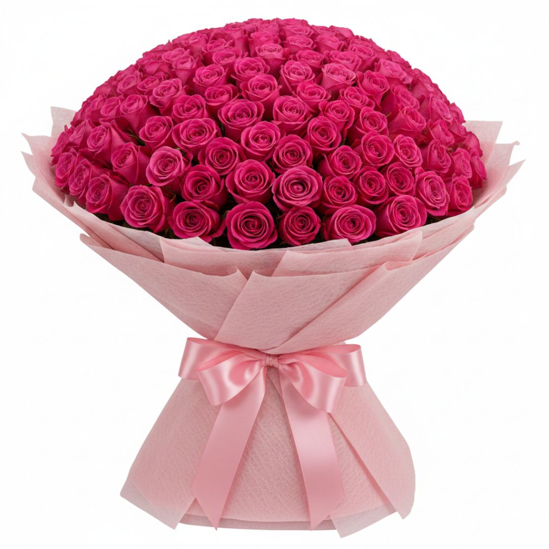Heartfelt 300 Pink Roses for Her