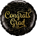 Congrats Grad Gold Doodles Balloon