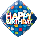 Birthday Blue & Colorful Dots