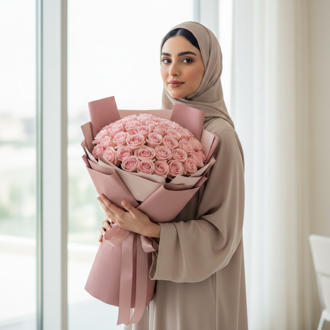 Delicate Anniversary Charm-71 Light Pink Roses