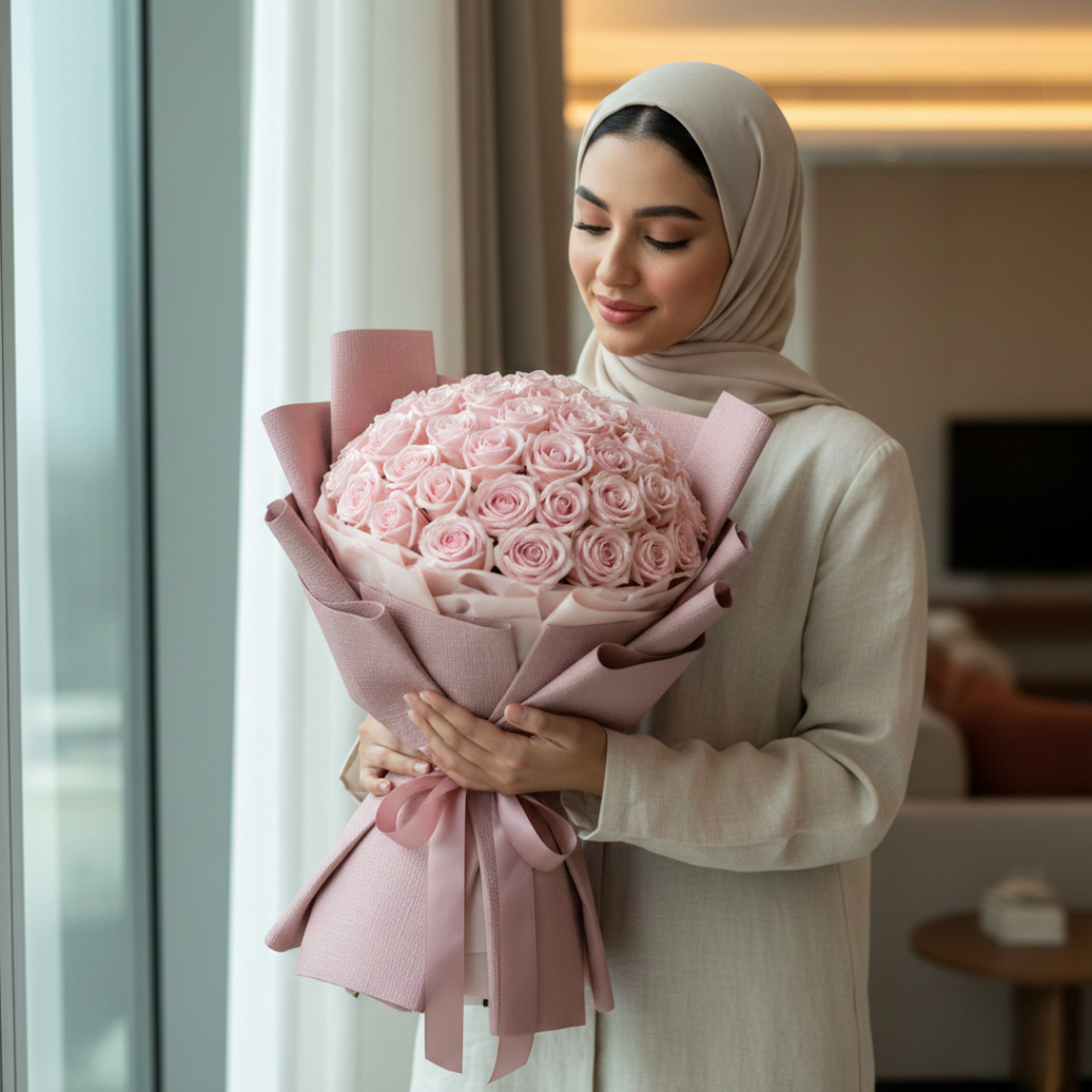 Delicate Anniversary Charm-71 Light Pink Roses