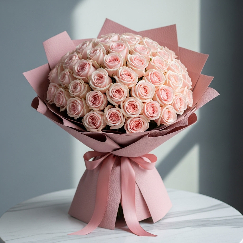 Delicate Anniversary Charm-71 Light Pink Roses