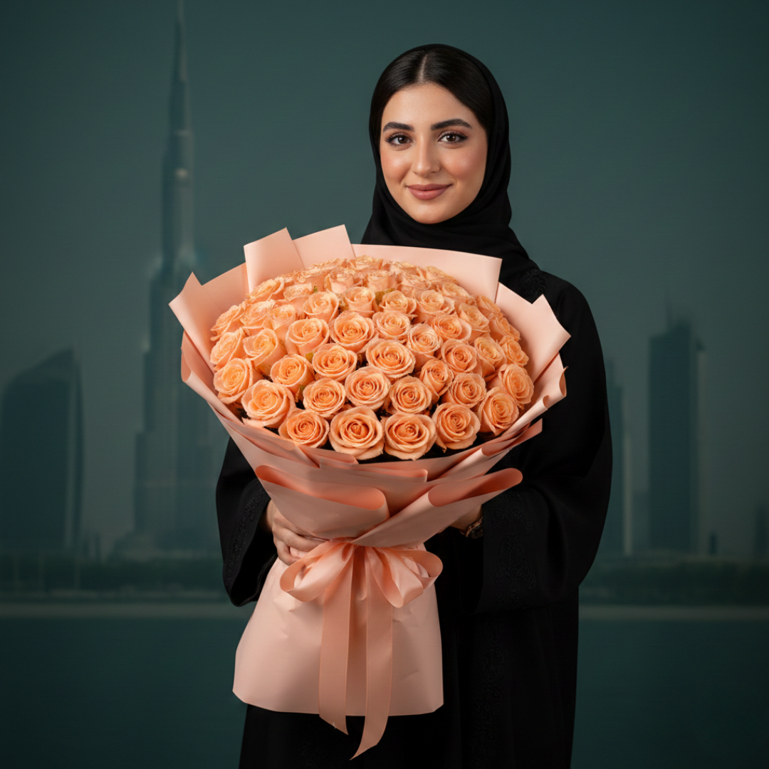 Blush of Memories-71 Peach Roses