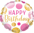 Birthday Pink and Gold Dots