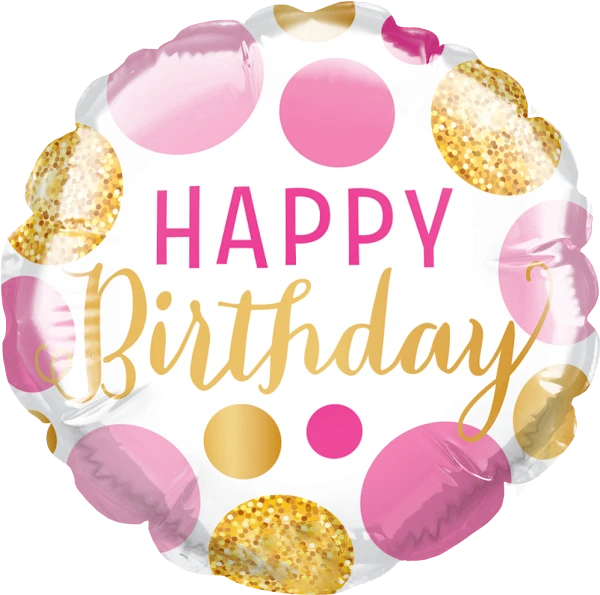 Birthday Pink and Gold Dots