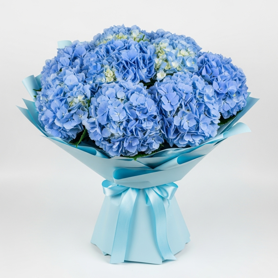 Ocean Breeze – Blue Hydrangea Bouquet