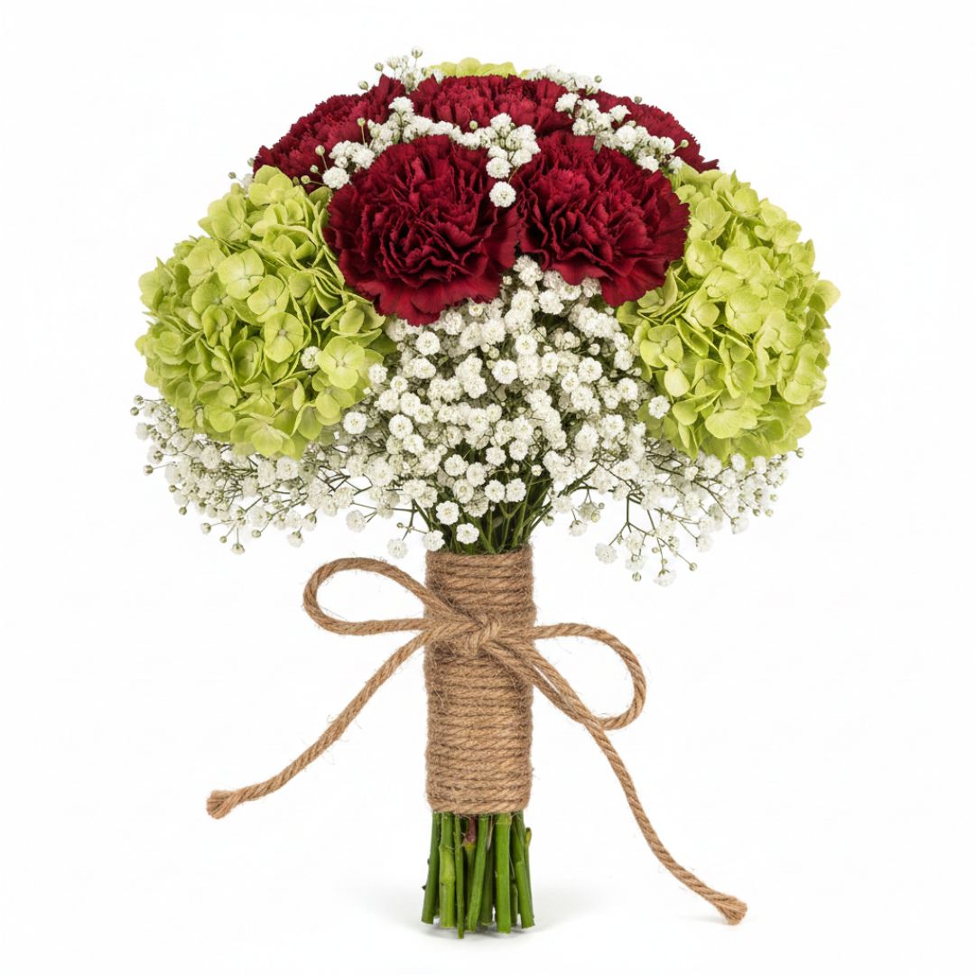 Emerald Maroon Bridal Bouuqet