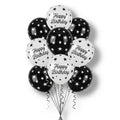 Monochrome Birthday Star Balloons