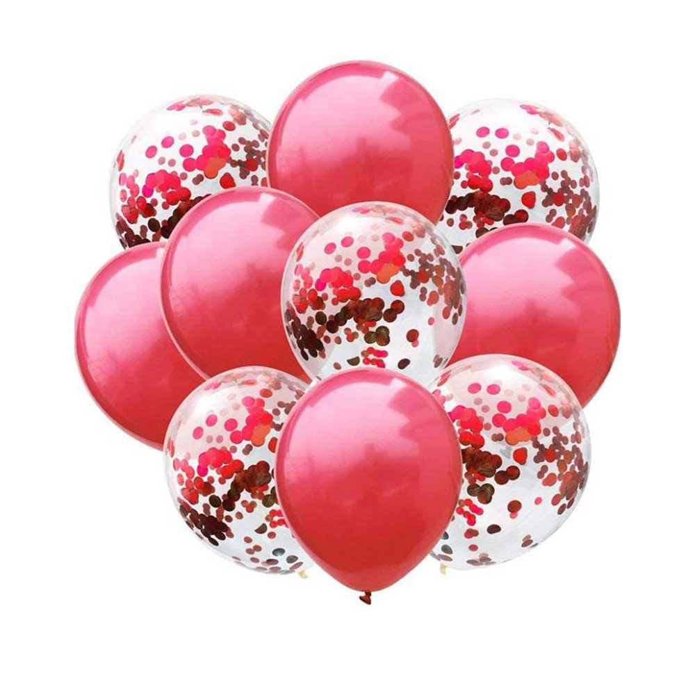 Red Confetti set of 10 balloons