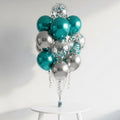 Teal & Silver Confetti Balloons