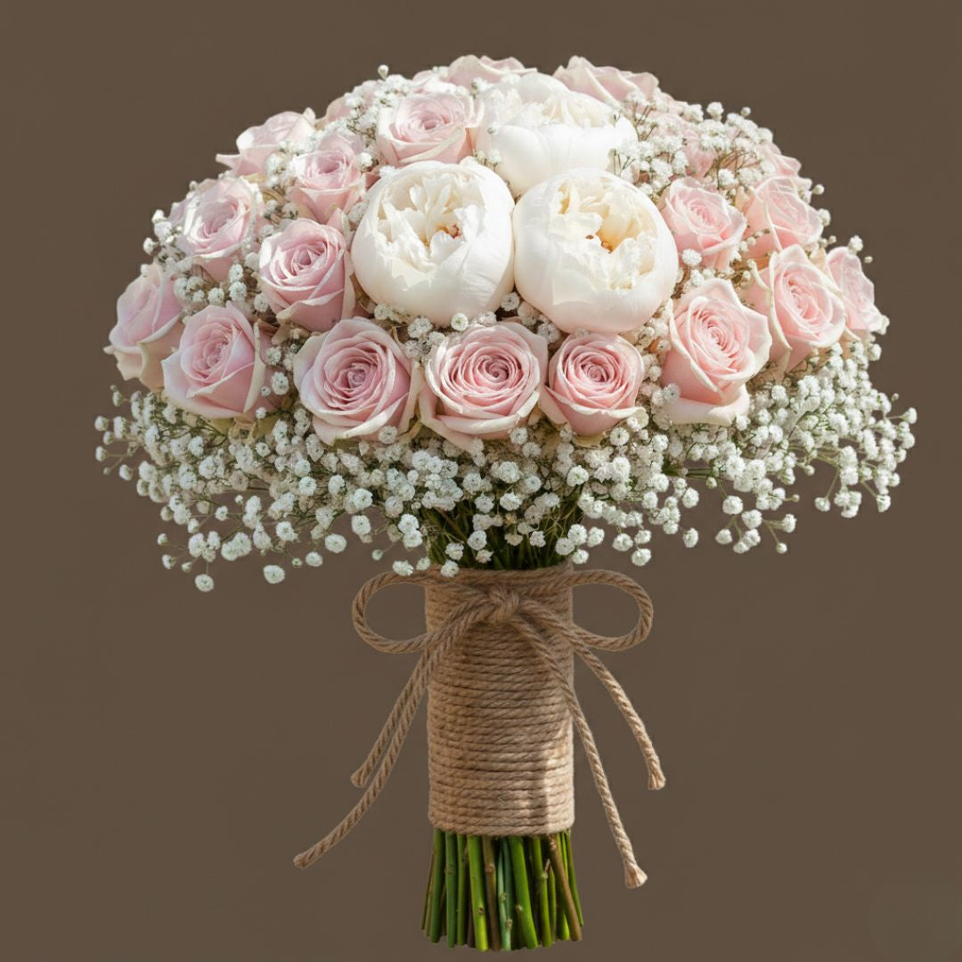 Tender Hearts – Pink & White Bridal Arrangement