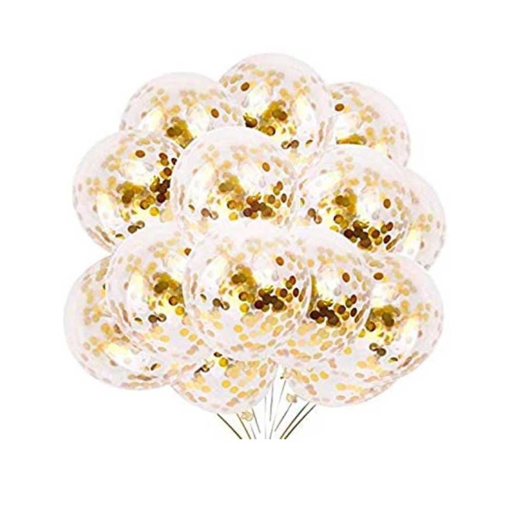 Transparent Confetti set of 10 Balloons