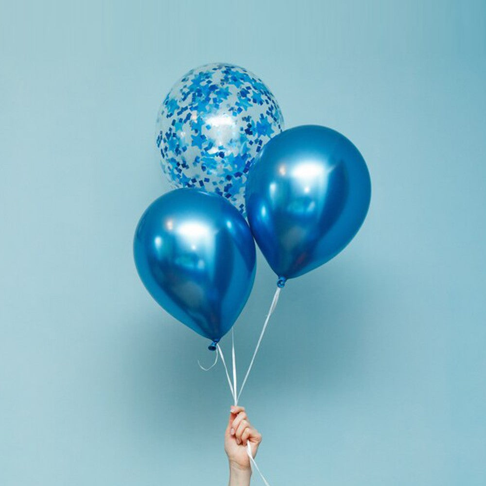 Blue Chrome Balloons